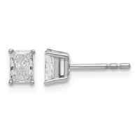 14kw 5/8ct Lab Grown Diamond VS+ F+ Radiant Comp 4 Prong Stud Earrings