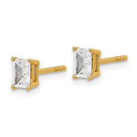 14ky 5/8ct Lab Grown Diamond VS+ F+ Radiant Comp 4 Prong Stud Earrings