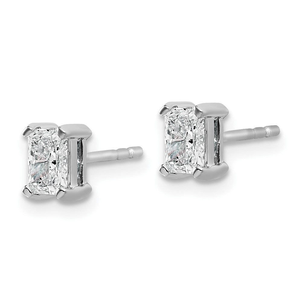 14kw 3/4ct Lab Grown Dia VS/SI+ G+ Radiant Comp 4 Prong Stud Earrings