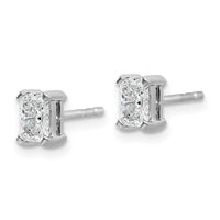 14kw 3/4ct Lab Grown Dia VS/SI+ G+ Radiant Comp 4 Prong Stud Earrings