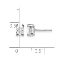 14kw 3/4ct Lab Grown Dia VS/SI+ G+ Radiant Comp 4 Prong Stud Earrings