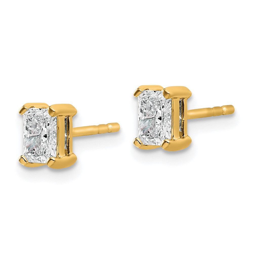 14ky 3/4ct Lab Grown Dia VS/SI+ G+ Radiant Comp 4 Prong Stud Earrings