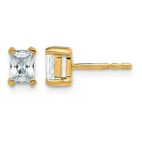 14ky 3/4ct Lab Grown Diamond VS+ F+ Radiant Comp 4 Prong Stud Earrings