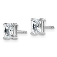 14kw 1ct Lab Grown Diamond VS+ F+ Radiant Comp 4 Prong Stud Earrings