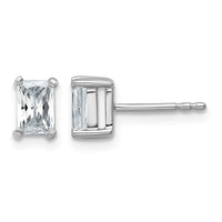 14kw 1ct Lab Grown Diamond VS/SI+ G+ Radiant Comp 4 Prong Stud Earrings