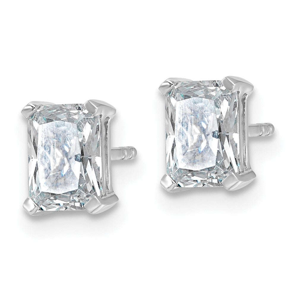 14kw 1 1/2ct Cert Lab Grown Dia VS+ F+ Radiant Comp 4 Prong Stud Earrings
