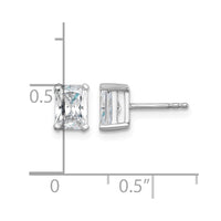 14kw 1 1/2ct Cert Lab Grown Dia VS/SI+ G+ Radiant Comp 4 Prong Stud Earring