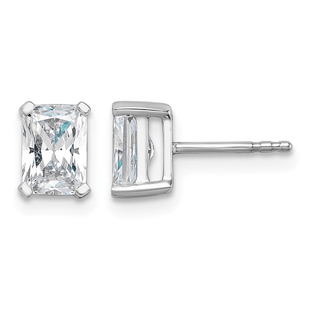 14kw 1 1/2ct Cert Lab Grown Dia VS+ F+ Radiant Comp 4 Prong Stud Earrings