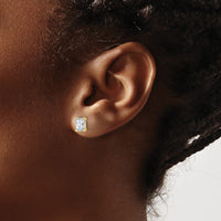14ky 1 1/2ct Cert Lab Grown Dia VS+ F+ Radiant Comp 4 Prong Stud Earrings