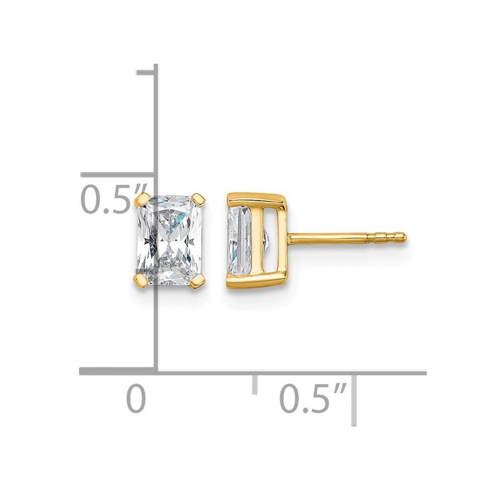 14ky 1 1/2ct Cert Lab Grown Dia VS+ F+ Radiant Comp 4 Prong Stud Earrings