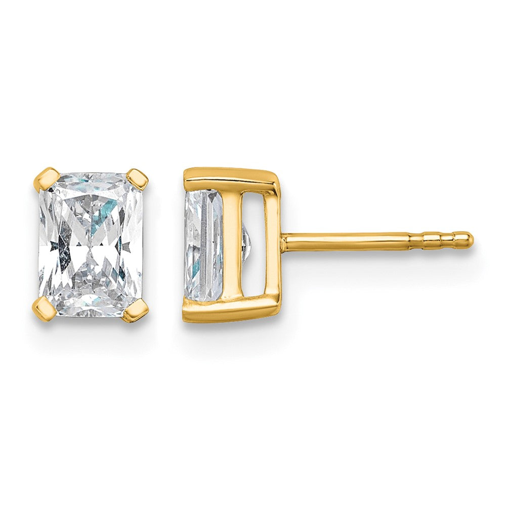 14ky 1 1/2ct Cert Lab Grown Dia VS+ F+ Radiant Comp 4 Prong Stud Earrings
