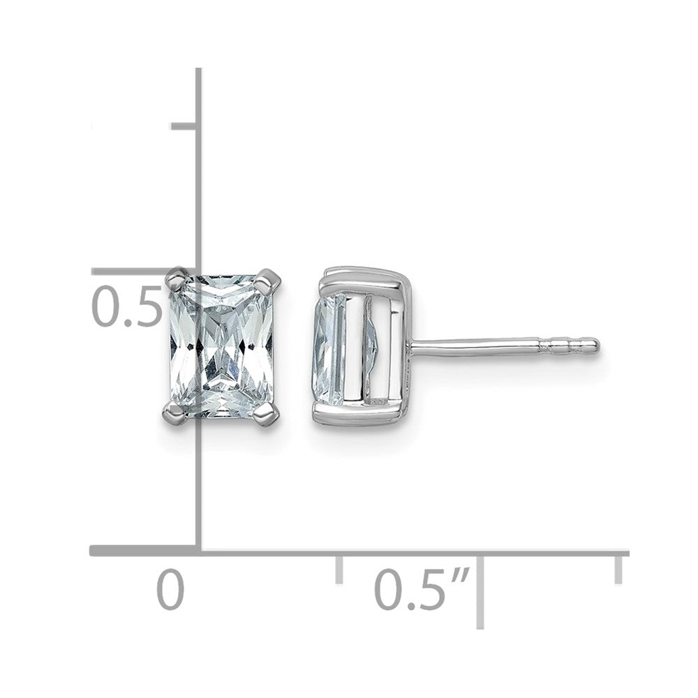 14kw 2ct Cert Lab Grown Dia VS+ F+ Radiant Comp 4 Prong Stud Earrings