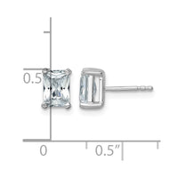 14kw 2ct Cert Lab Grown Dia VS+ F+ Radiant Comp 4 Prong Stud Earrings