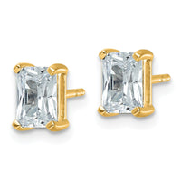 14ky 2ct Cert Lab Grown Diamond VS+ F+ Radiant Comp 4 Prong Stud Earrings