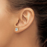 14ky 2ct Cert Lab Grown Dia VS/SI+ G+ Radiant Comp 4 Prong Stud Earrings