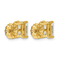 14ky 2ct Cert Lab Grown Diamond VS+ F+ Radiant Comp 4 Prong Stud Earrings