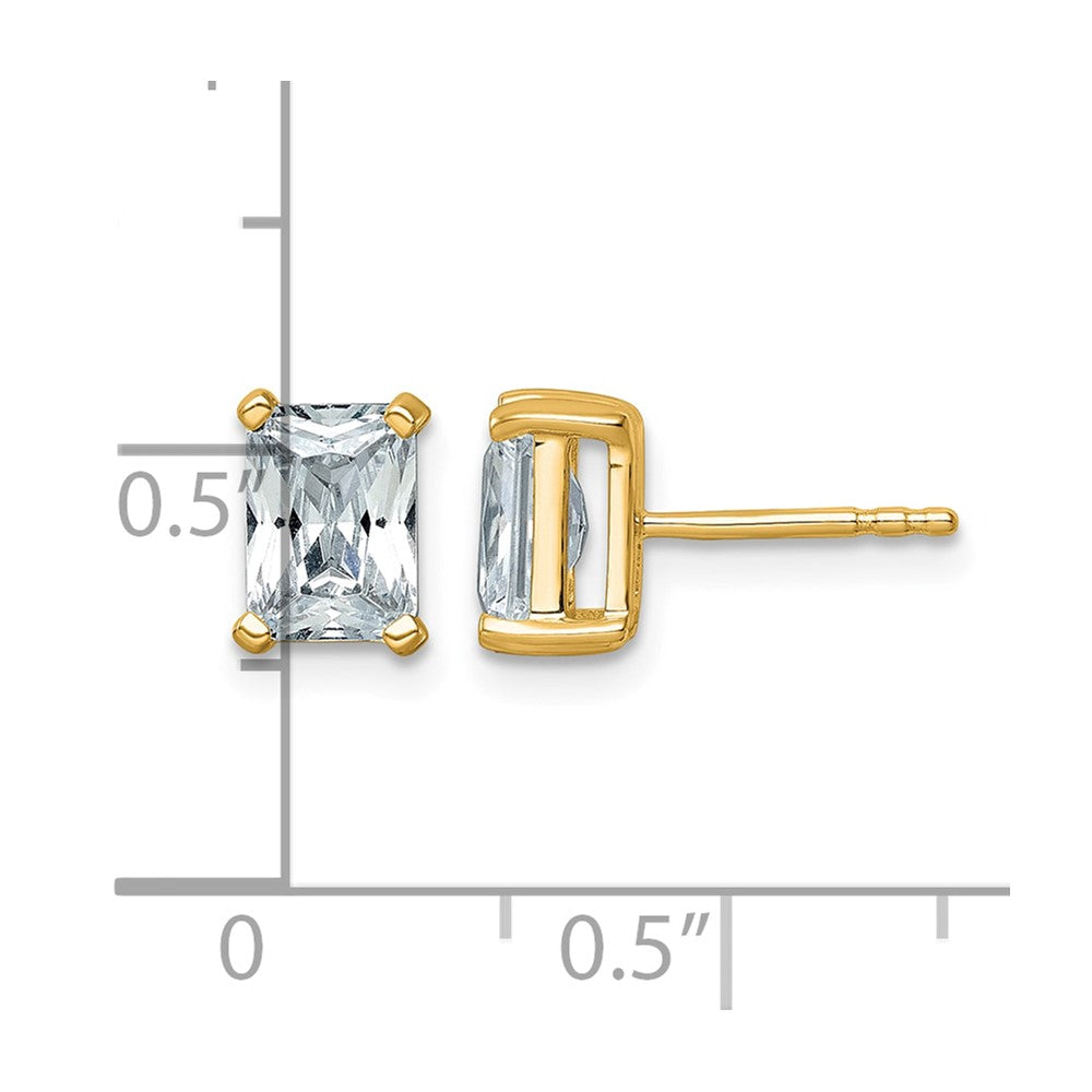 14ky 2ct Cert Lab Grown Dia VS/SI+ G+ Radiant Comp 4 Prong Stud Earrings