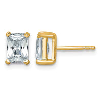 14ky 2ct Cert Lab Grown Dia VS/SI+ G+ Radiant Comp 4 Prong Stud Earrings