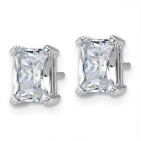 14kw 3ct Lab Grown Diamond VS/SI+ G+ Radiant Comp 4 Prong Stud Earrings