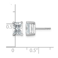 14kw 3ct Lab Grown Diamond VS+ F+ Radiant Comp 4 Prong Stud Earrings