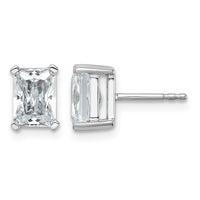 14kw 3ct Lab Grown Diamond VS/SI+ G+ Radiant Comp 4 Prong Stud Earrings