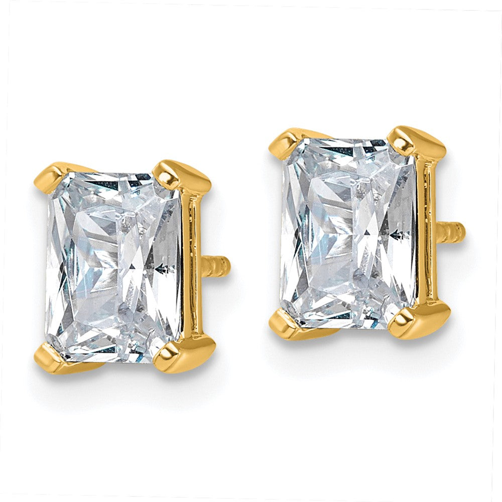 14ky 3ct Lab Grown Diamond VS+ F+ Radiant Comp 4 Prong Stud Earrings
