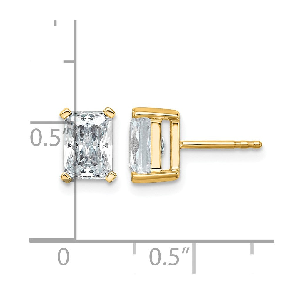14ky 3ct Lab Grown Diamond VS+ F+ Radiant Comp 4 Prong Stud Earrings
