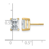 14ky 3ct Lab Grown Diamond VS+ F+ Radiant Comp 4 Prong Stud Earrings