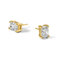 14ky 3ct Lab Grown Diamond VS+ F+ Radiant Comp 4 Prong Stud Earrings