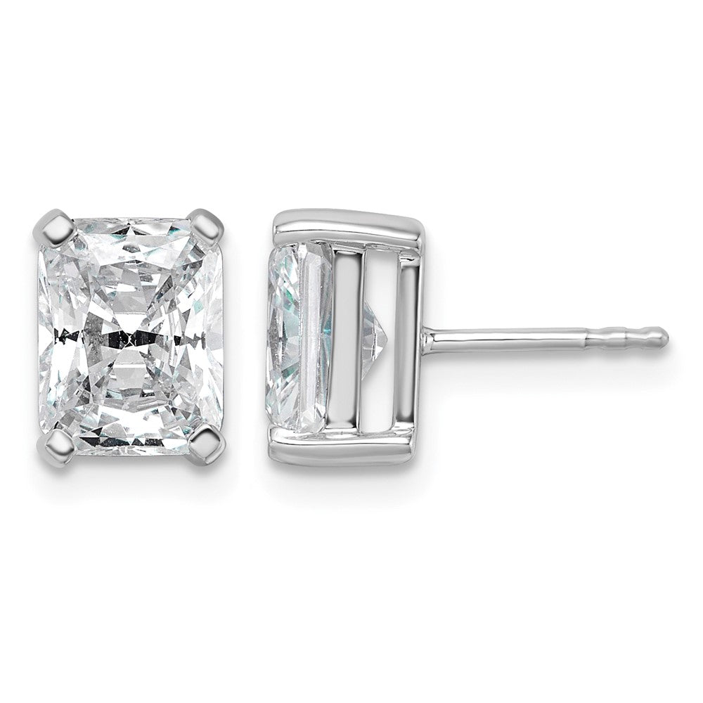 14kw 4ct Cert Lab Grown Dia VS/SI+ G+ Radiant Comp 4 Prong Stud Earrings