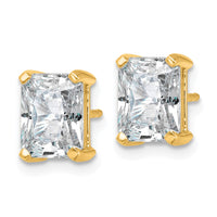 14ky 4ct Lab Grown Diamond VS+ F+ Radiant Comp 4 Prong Stud Earrings