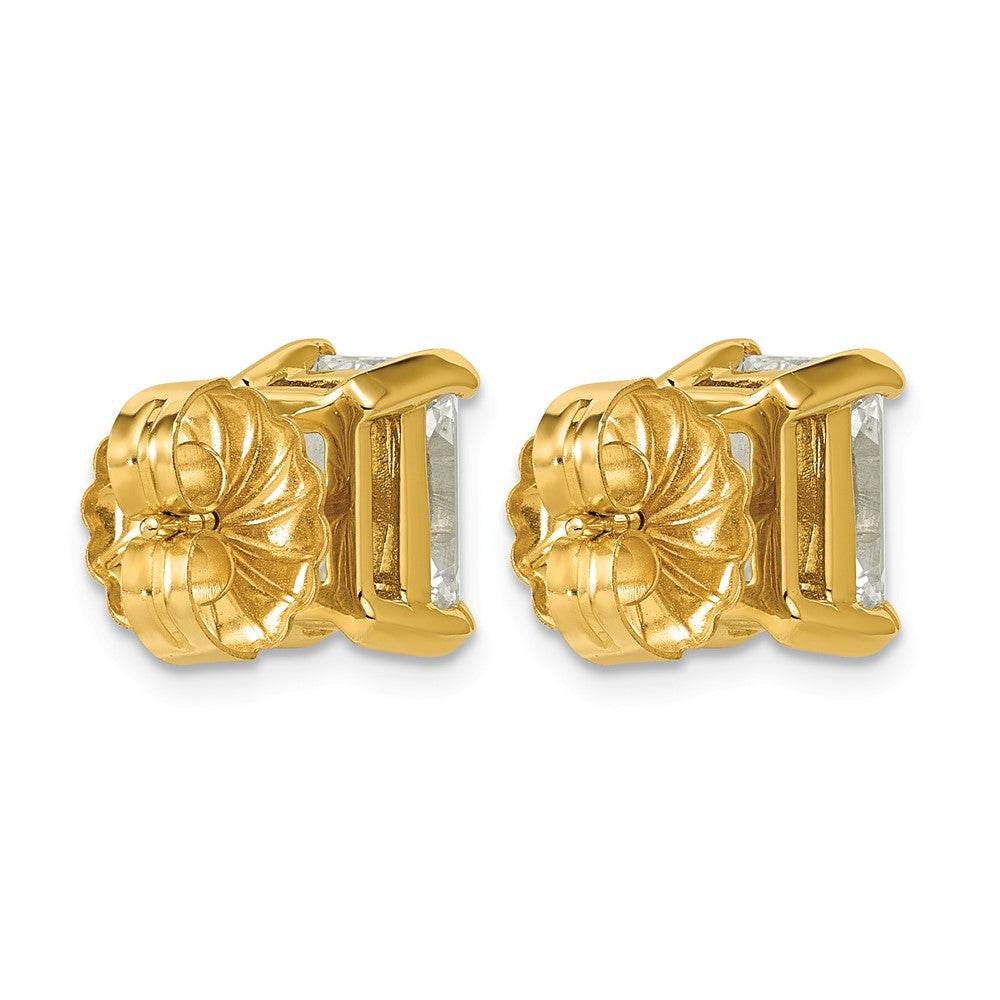 14ky 4ct Lab Grown Diamond VS+ F+ Radiant Comp 4 Prong Stud Earrings