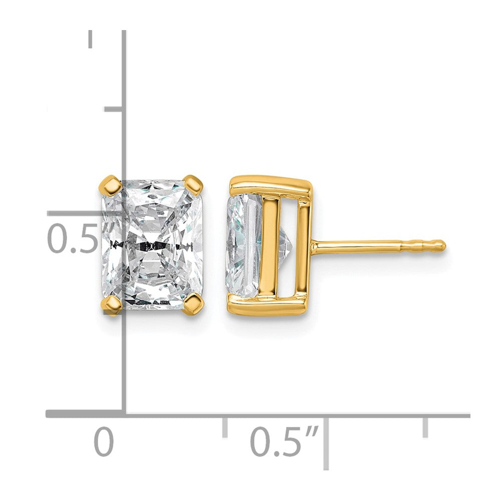 14ky 4ct Lab Grown Diamond VS+ F+ Radiant Comp 4 Prong Stud Earrings