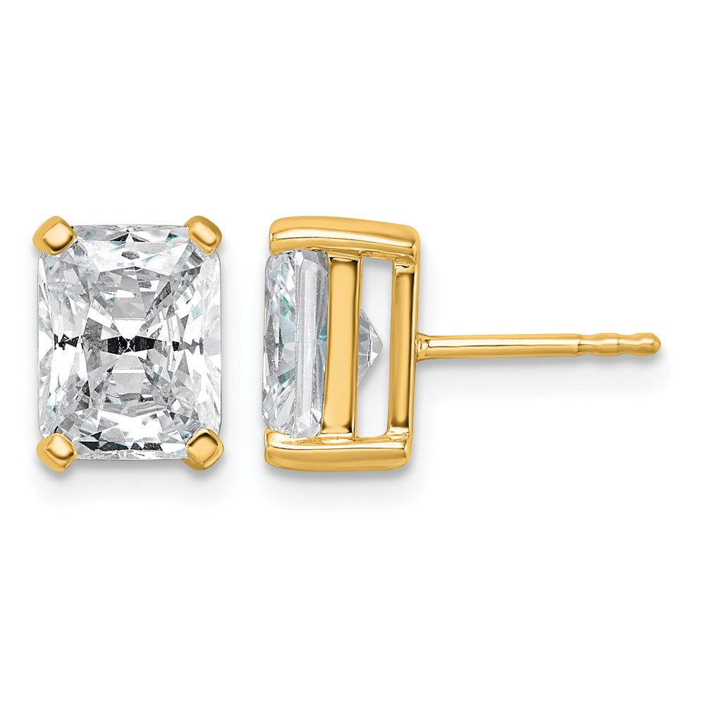 14ky 4ct Lab Grown Diamond VS+ F+ Radiant Comp 4 Prong Stud Earrings