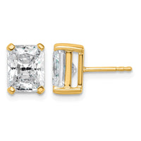 14ky 4ct Lab Grown Diamond VS+ F+ Radiant Comp 4 Prong Stud Earrings