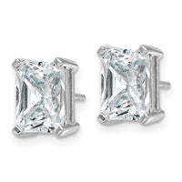14kw 5ct Cert Lab Grown Dia VS/SI+ G+ Radiant Comp 4 Prong Stud Earrings