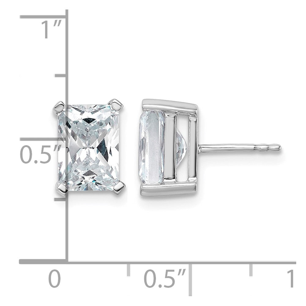 14kw 5ct Cert Lab Grown Dia VS/SI+ G+ Radiant Comp 4 Prong Stud Earrings