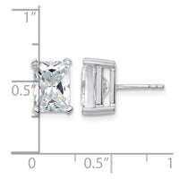 14kw 5ct Cert Lab Grown Dia VS/SI+ G+ Radiant Comp 4 Prong Stud Earrings