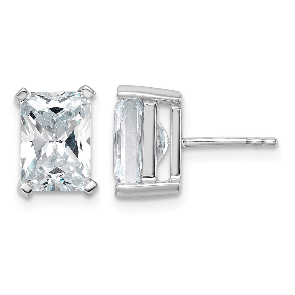 14kw 5ct Cert Lab Grown Dia VS/SI+ G+ Radiant Comp 4 Prong Stud Earrings