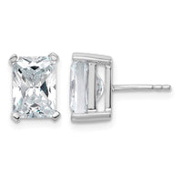 14kw 5ct Cert Lab Grown Dia VS/SI+ G+ Radiant Comp 4 Prong Stud Earrings