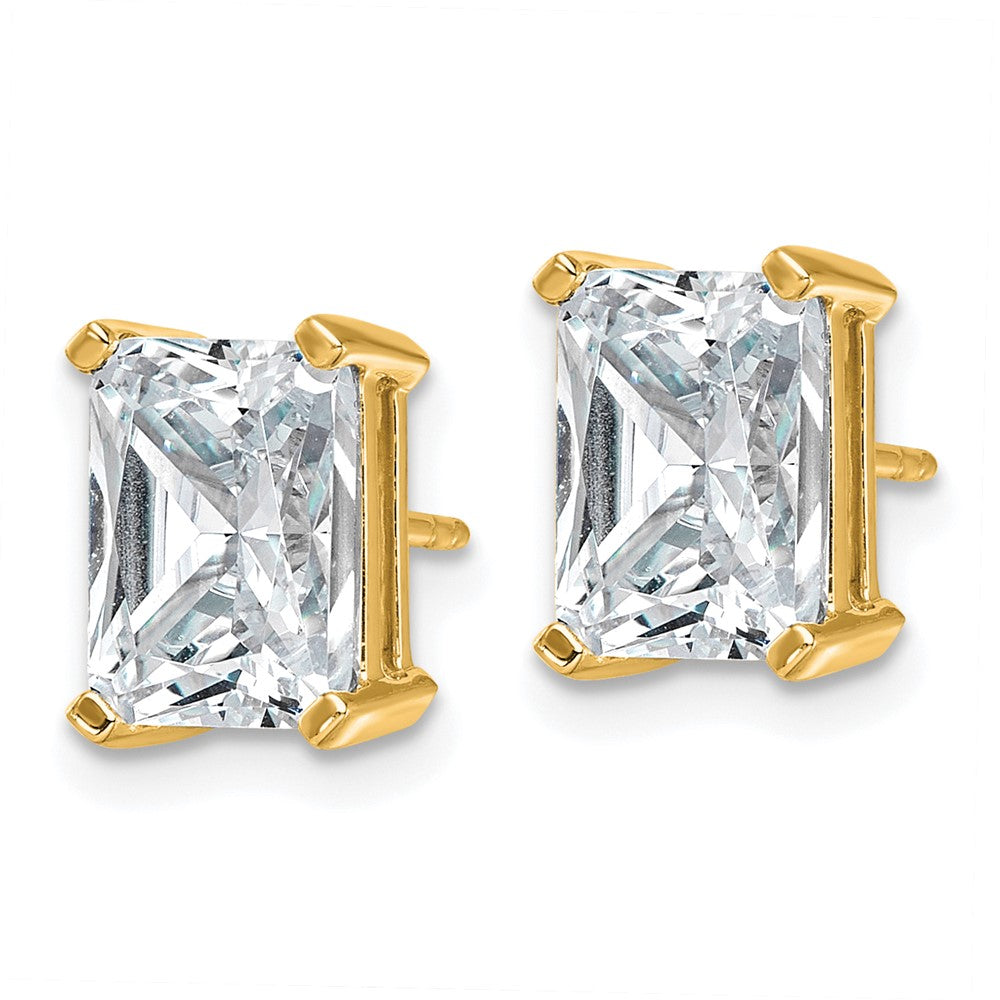 14ky 5ct Cert Lab Grown Dia VS/SI+ G+ Radiant Comp 4 Prong Stud Earrings