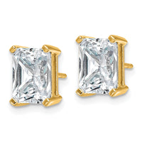 14ky 5ct Cert Lab Grown Dia VS/SI+ G+ Radiant Comp 4 Prong Stud Earrings