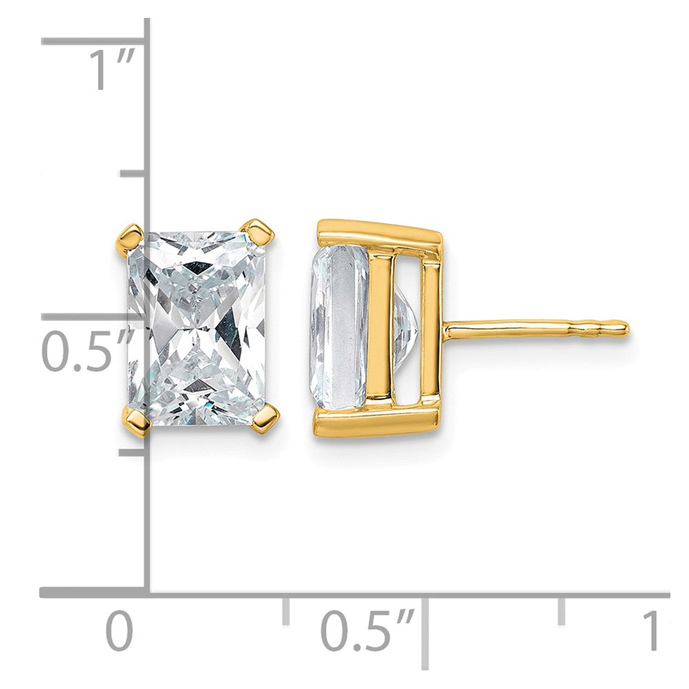 14ky 5ct Cert Lab Grown Dia VS/SI+ G+ Radiant Comp 4 Prong Stud Earrings