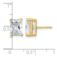 14ky 5ct Cert Lab Grown Dia VS/SI+ G+ Radiant Comp 4 Prong Stud Earrings