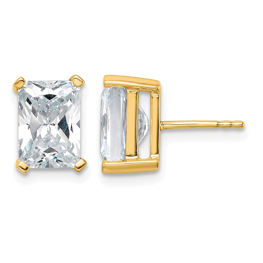 14ky 5ct Cert Lab Grown Dia VS/SI+ G+ Radiant Comp 4 Prong Stud Earrings