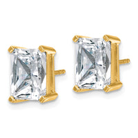 14ky 6ct Lab Grown Diamond VS+ F+ Radiant Comp 4 Prong Stud Earrings