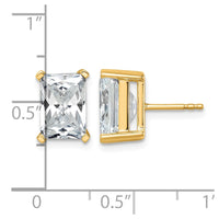 14ky 6ct Lab Grown Diamond VS+ F+ Radiant Comp 4 Prong Stud Earrings