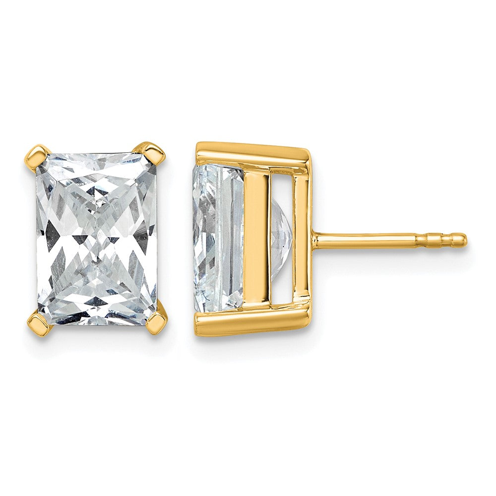 14ky 6ct Lab Grown Diamond VS/SI+ G+ Radiant Comp 4 Prong Stud Earrings