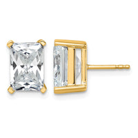 14ky 6ct Lab Grown Diamond VS/SI+ G+ Radiant Comp 4 Prong Stud Earrings