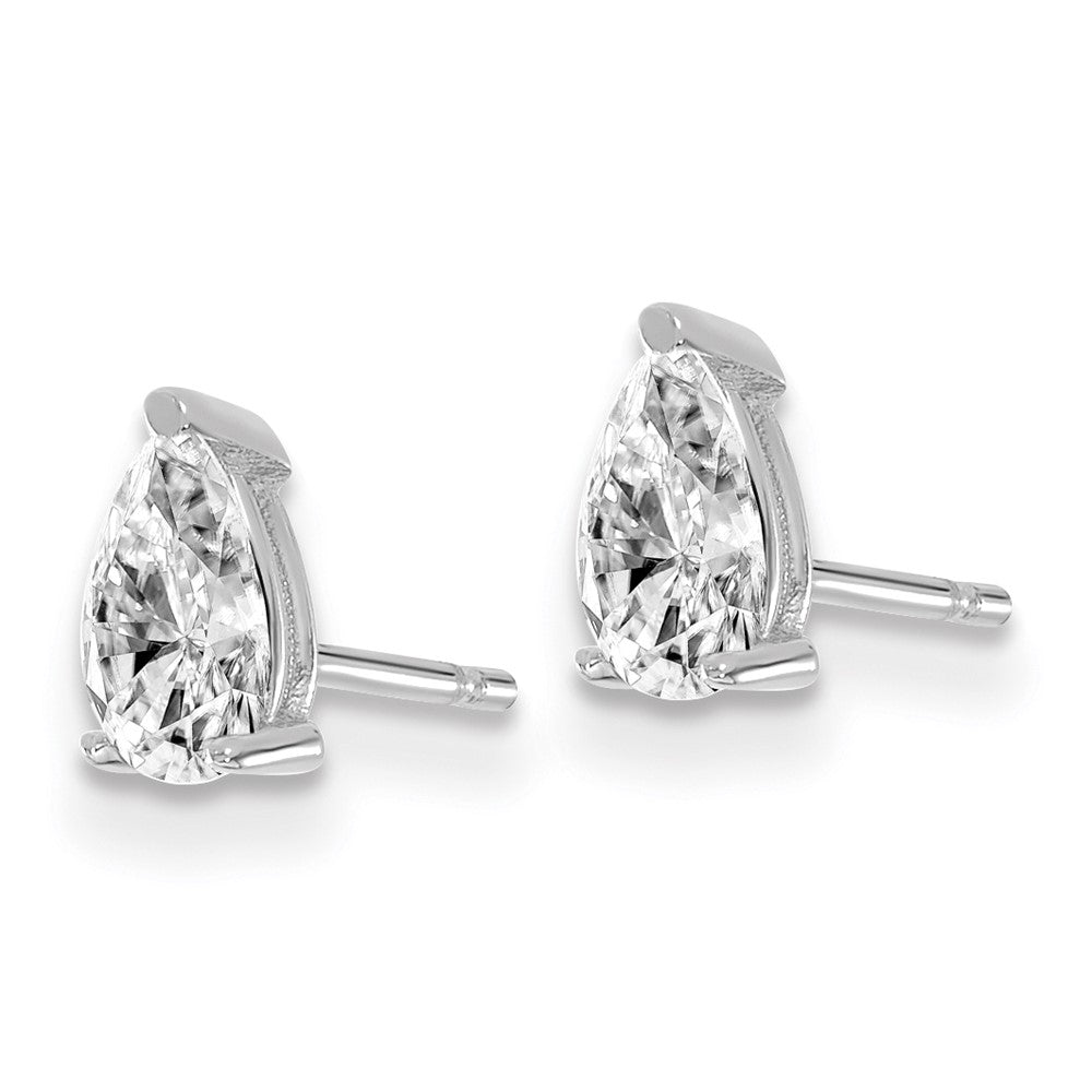 14kw 2/3 ctw Lab Grown Dia VS+ F+ Pear 4 Prong Hvy Wt Earring
